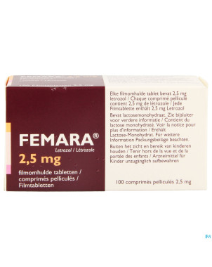 Femara 2,5mg impexeco comp pell 100 pip