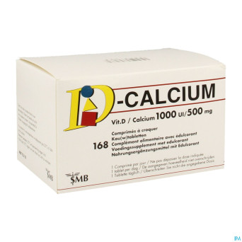 D calcium 1000ui 500mg comp a croquer 168