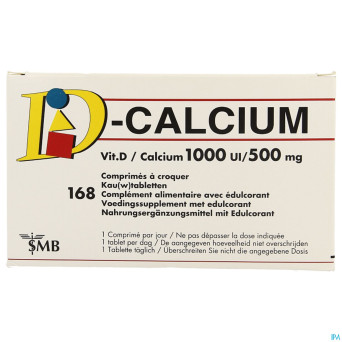 D calcium 1000ui 500mg comp a croquer 168