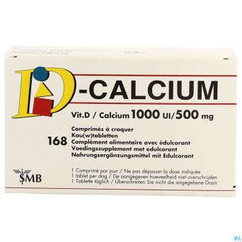 D calcium 1000ui 500mg comp a croquer 168