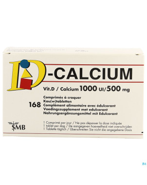 D calcium 1000ui 500mg comp a croquer 168