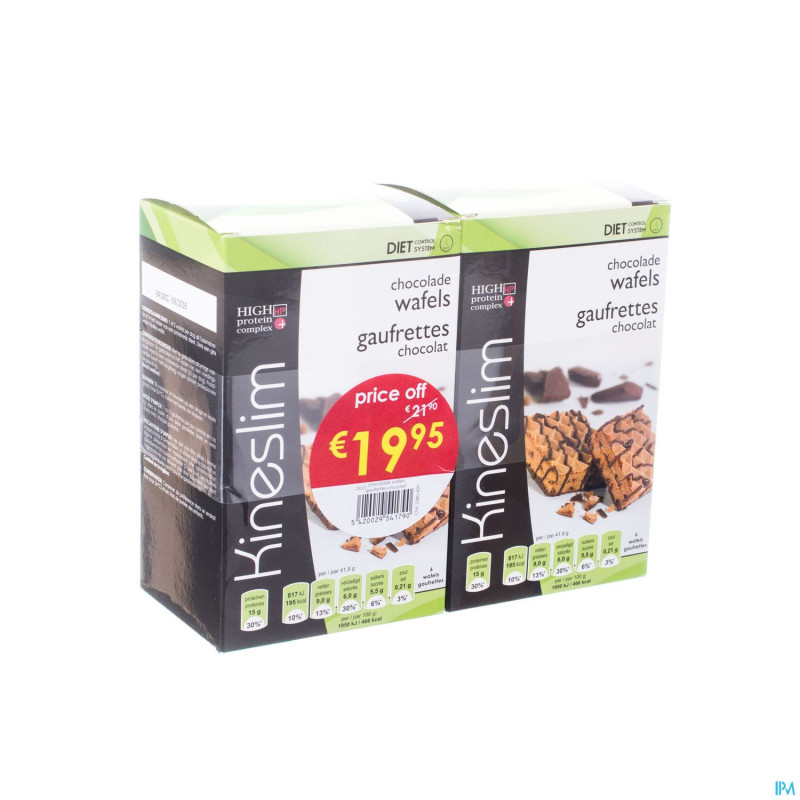 Kineslim gauffrette chocolat duo 2x3x2 price off