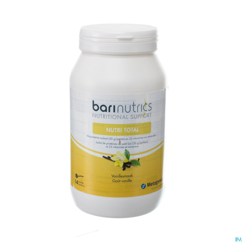 Barinutrics nutri total vanille nf 14 port.