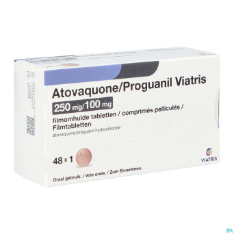 Atovaquone proguanil viatris 250/100mg comp pell48