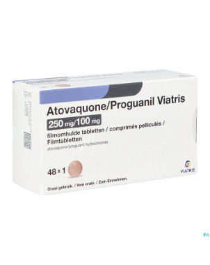 Atovaquone proguanil viatris 250/100mg comp pell48
