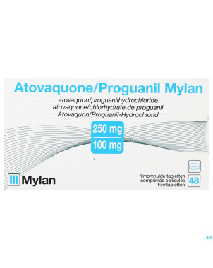 Atovaquone proguanil viatris 250/100mg comp pell48