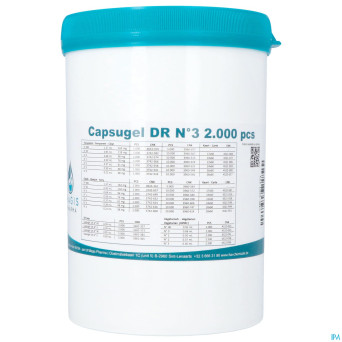Capsugel dr gelules nr  3    2000 magis