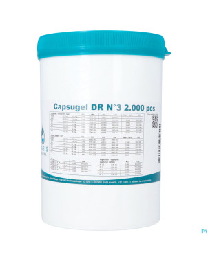 Capsugel dr gelules nr  3    2000 magis
