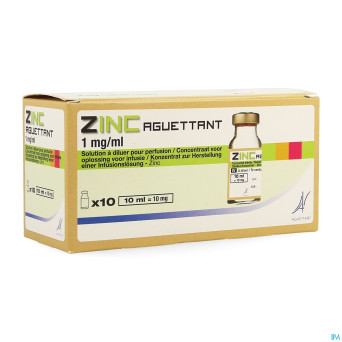 Zinc aguettant 1mg/ml conc. pr sol perf fl 10x10ml