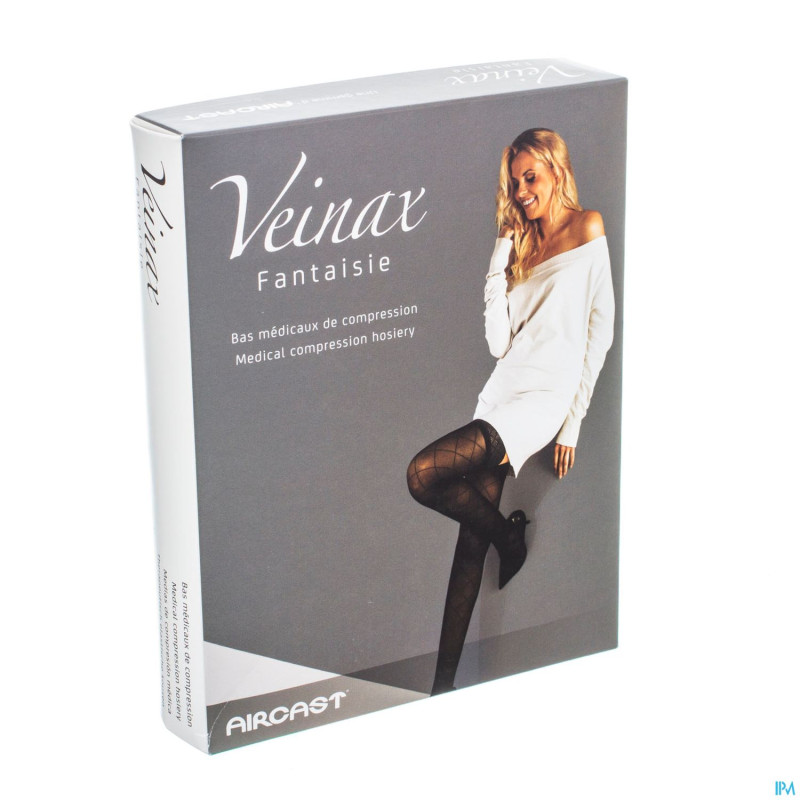 Veinax collant petit losange 2 long noir taille 1