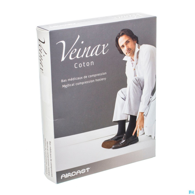 Veinax chausset. homme coton 2 long noir taille 1