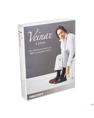 Veinax chausset. homme coton 2 long noir taille 1