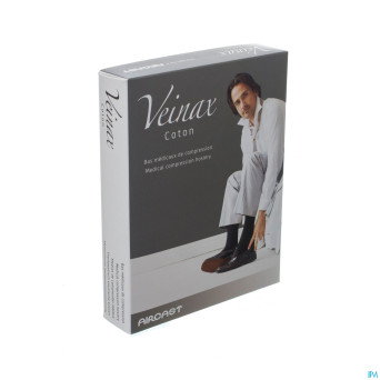 Veinax chausset. homme coton 2 long noir taille 5