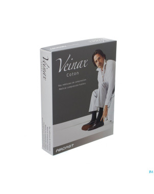 Veinax chausset. homme coton 2 long noir taille 5