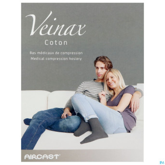 Veinax chausset. homme coton 2 long noir taille 5