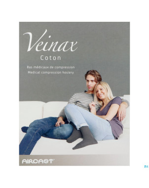 Veinax chausset. homme coton 2 long noir taille 5