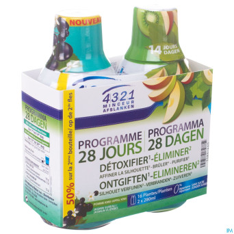 4321 ultra draineur pomme kiwi 2x280ml
