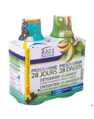 4321 ultra draineur pomme kiwi 2x280ml