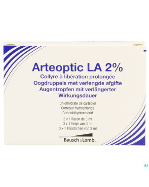 Arteoptic la 2% pi pharma collyre 3 x 3ml pip