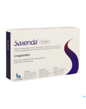 Saxenda 6mg/ml sol inj stylo prerempli 5x3ml