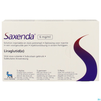 Saxenda 6mg/ml sol inj stylo prerempli 5x3ml