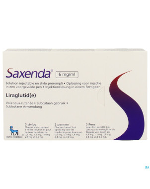 Saxenda 6mg/ml sol inj stylo prerempli 5x3ml