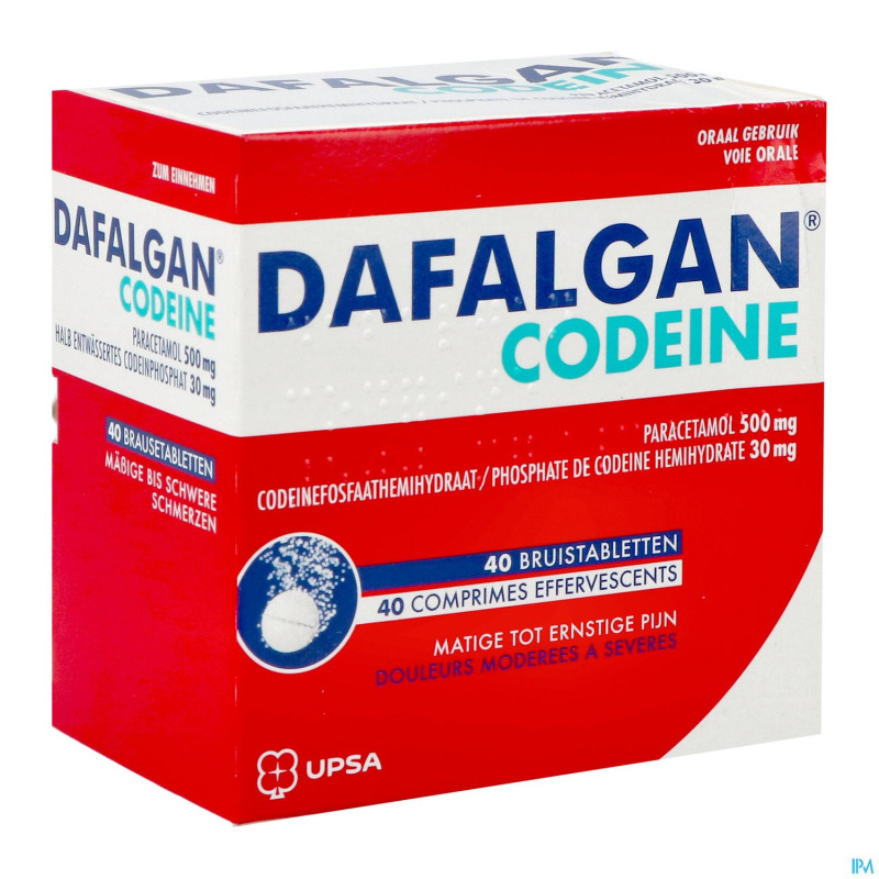 Dafalgan codeine 500mg/30mg comp efferv. 40