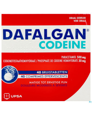 Dafalgan codeine 500mg/30mg comp efferv. 40