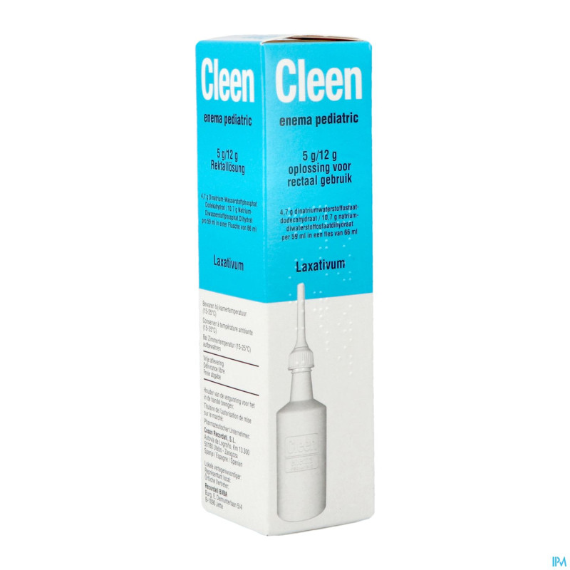 Cleen enema pediatric 5g/12g sol rectale  fl  66ml