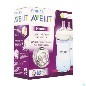 Philips avent biberon natural bleu duo    2x260ml