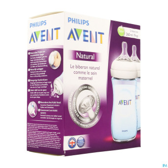 Philips avent biberon natural bleu duo    2x260ml