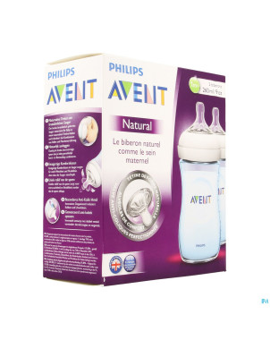 Philips avent biberon natural bleu duo    2x260ml