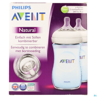 Philips avent biberon natural bleu duo    2x260ml