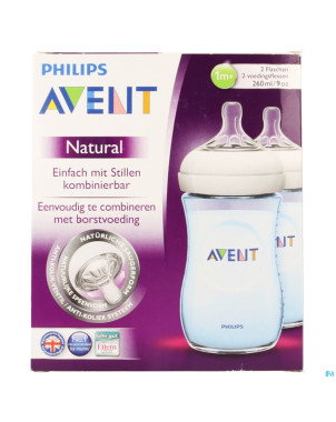 Philips avent biberon natural bleu duo    2x260ml