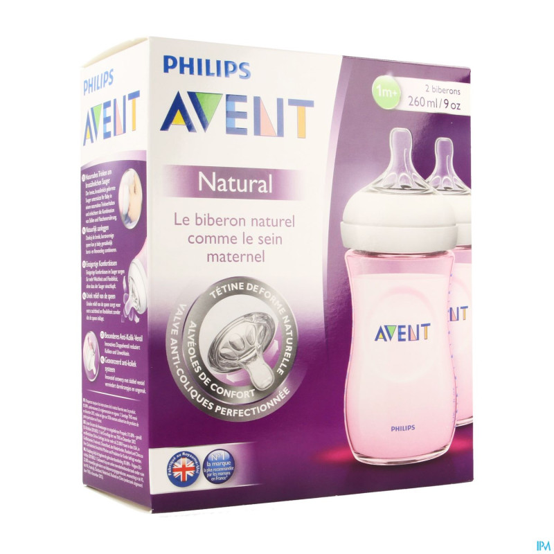 Philips avent biberon natural rose duo    2x260ml