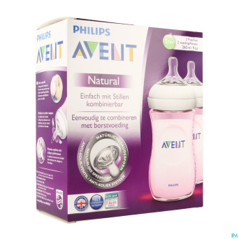 Philips avent biberon natural rose duo    2x260ml