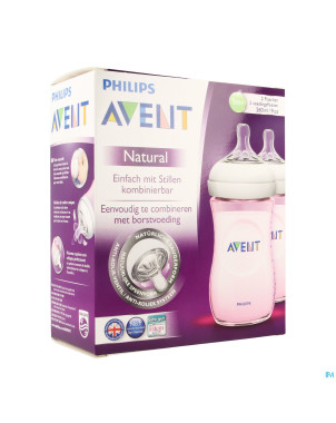 Philips avent biberon natural rose duo    2x260ml