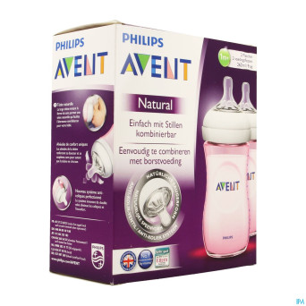 Philips avent biberon natural rose duo    2x260ml