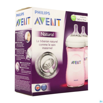 Philips avent biberon natural rose duo    2x260ml