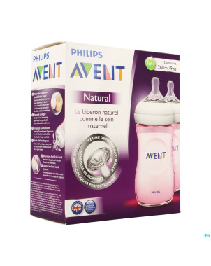 Philips avent biberon natural rose duo    2x260ml