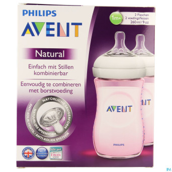 Philips avent biberon natural rose duo    2x260ml