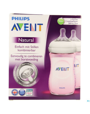 Philips avent biberon natural rose duo    2x260ml