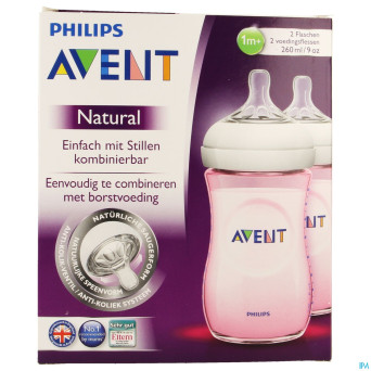 Philips avent biberon natural rose duo    2x260ml