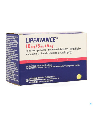 Lipertance 10mg/ 5mg/ 5mg comp pell 90