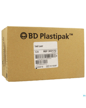 Bd plastipak seringue luer tuberc. 1ml  120 303172