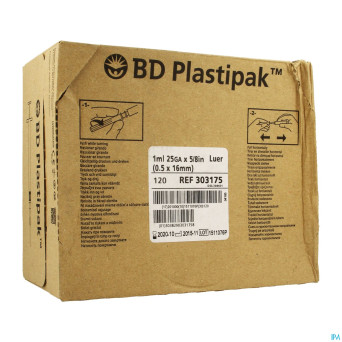 Bd plastipak ser.+aig. tuberculine 1ml+25g 5/8 120