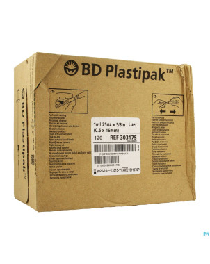 Bd plastipak ser.+aig. tuberculine 1ml+25g 5/8 120