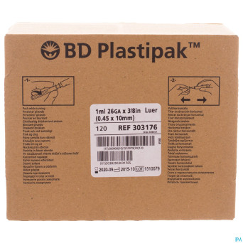 Bd plastipak ser.+aig. tuberculine 1ml+26g 3/8 120