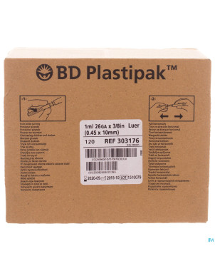 Bd plastipak ser.+aig. tuberculine 1ml+26g 3/8 120