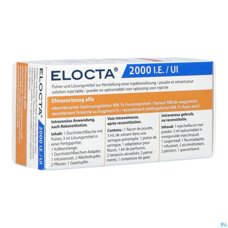 Elocta 2000ui pdr+solv pour sol inj 1
